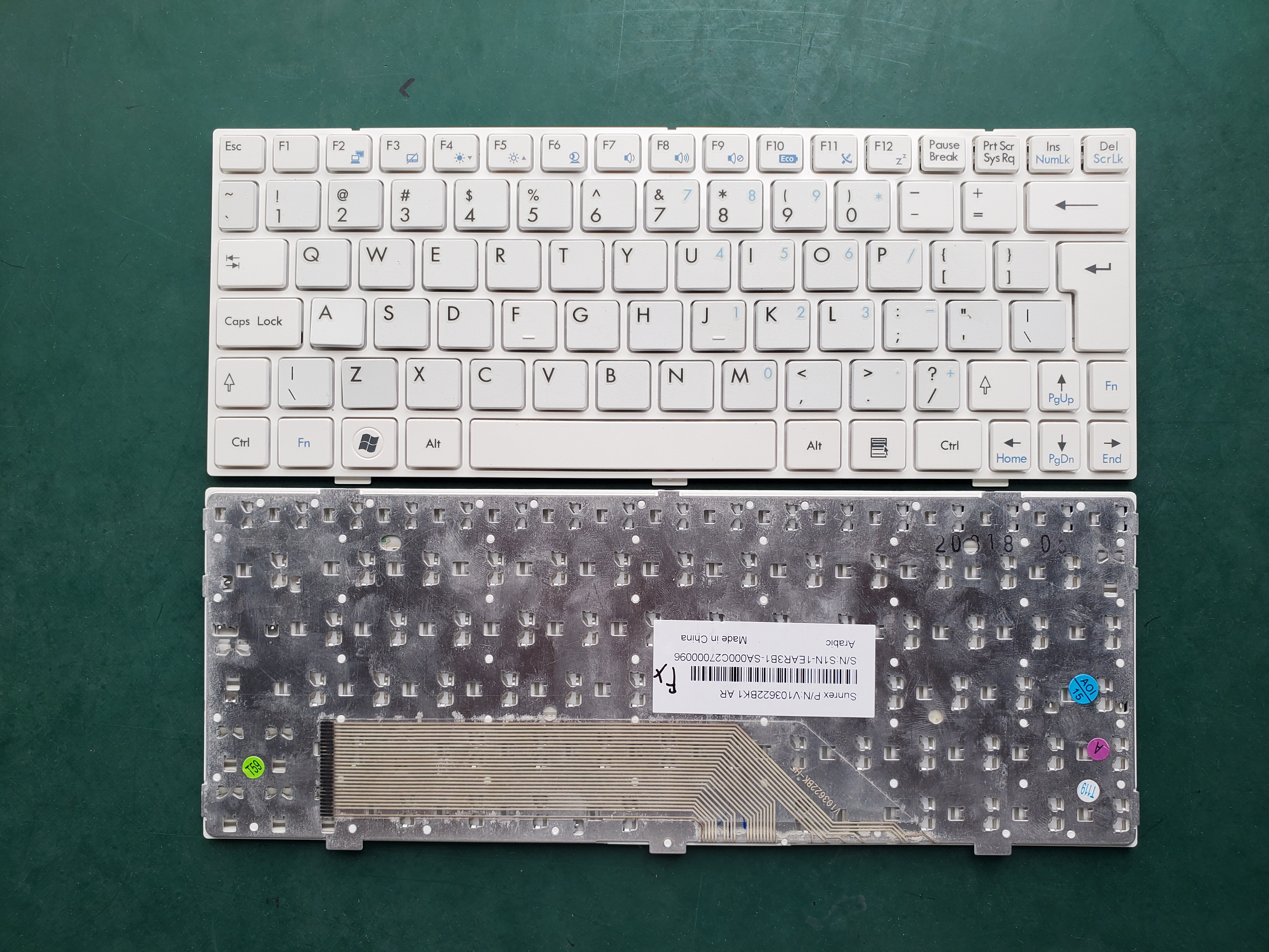 Picture of New Replacement Laptop Keyboard For MSI U135 WHITE FRAME BLACK (OEM) UI Layout